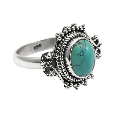 Sólido 925 Plata de Ley Gema Natural Aspecto Antiguo Artesano Hecho Anillos - Imagen 34 de 36