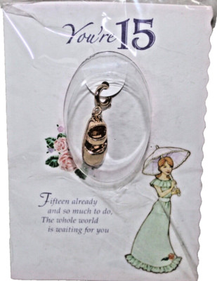 Mirror Birthday Charm ~ You re 15 ~ Growing Up Girls Enesco Brand New