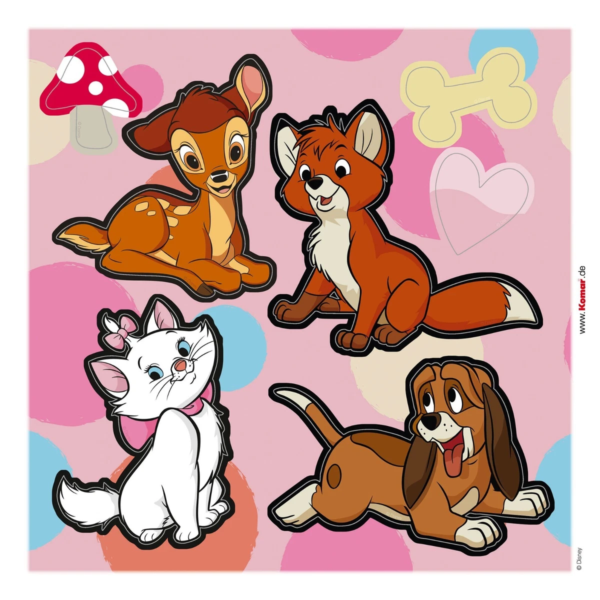 Disney Pegatinas Personajes Animales 2 Hojas 30x30cm Vinilo
