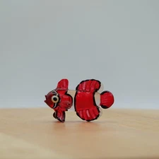 Small Clownfish Fish Figurine Colorful Hand Blown Art Glass Aquatic Collections