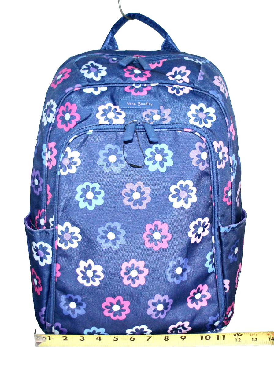 VERA BRADLEY Lighten Up Laptop Backpack Ellie Flowers Blue  display picture 3