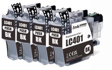 4PK Black Ink compatible with Brother LC401 MFC-J1010DW MFC-J1012DW MFC-J1170DW