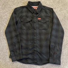 Dixxon Flannel Co BILTWELL Shirt Womens Medium Plaid Snap Button Moto Rider