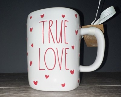 NWT2025 Rae Dunn  TRUE LOVE  w/ Red Hearts All The Way Around Mug