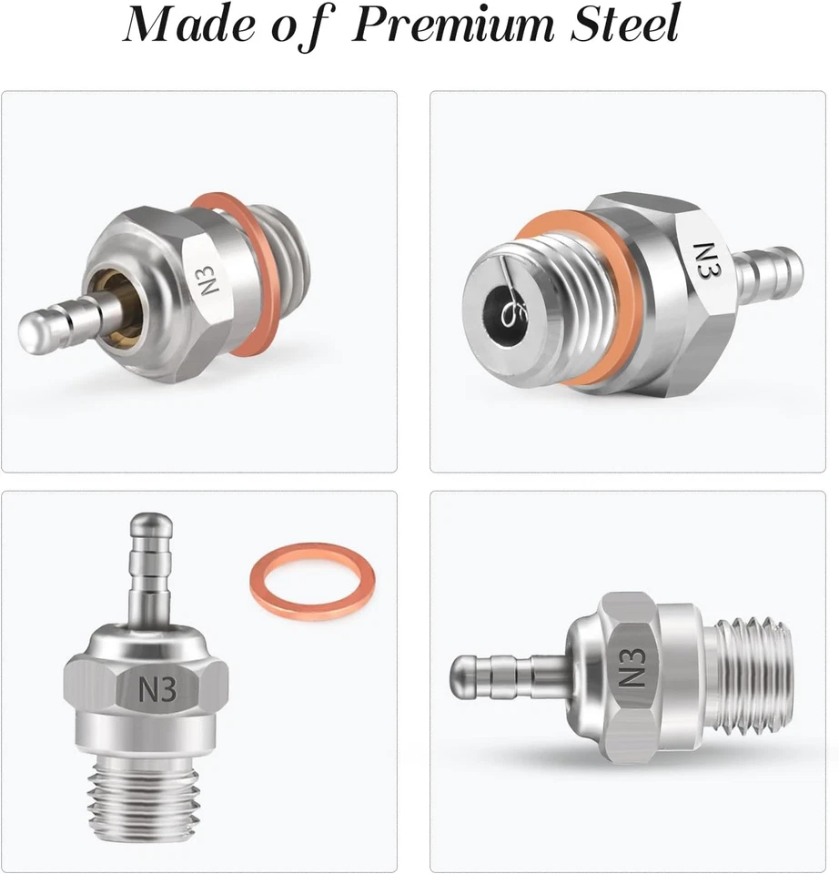 N3 Hot Spark Glow Plug for RC Nitro Engines Car Truck Buggy Pack of 5, Spark...  - Image 3 of 4