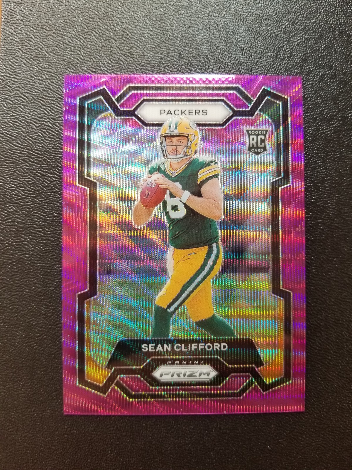 2023 Panini Prizm Sean Clifford Purple Wave RC 05/99 #338 Green Bay Packers SP