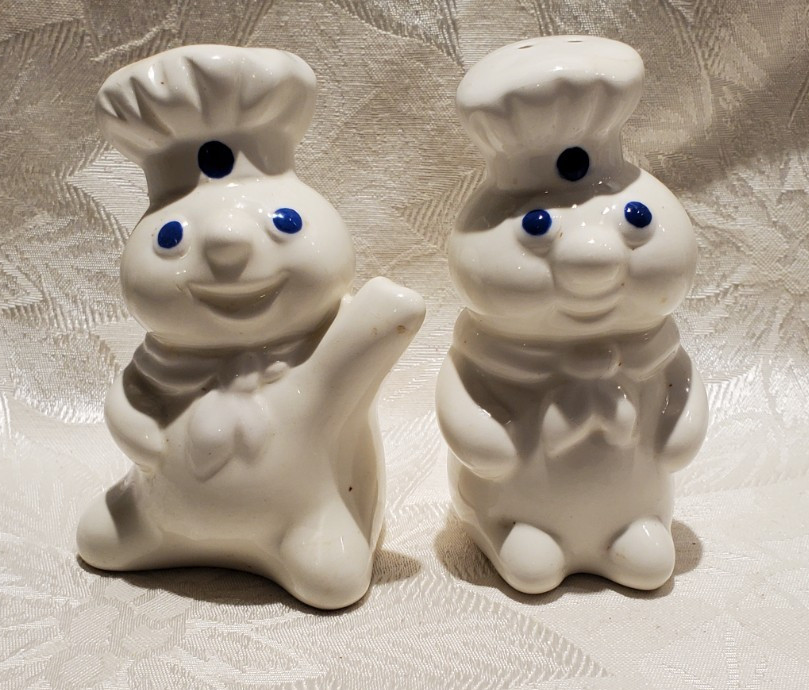 Vintage 1997 Pillsbury Doughboy Salt & Pepper - 4" - Made by B&M NY