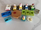Vintage 1972 Fisher Price Little People  Assorted School Cars People
