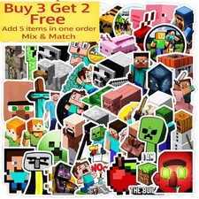 50pcs Waterproof Vinyl Stickers Minecraft Video Game Luggage Phone Laptop Fridge