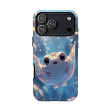 For iPhone / Galaxy / Pixel Manta Ray Underwater Chibi Phone Case
