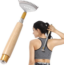 R&uuml;ckenkratzer, Ausziehbarer R&uuml;ckenkratzer f&uuml;r Frauen M&auml;nner mit Holzgriff/Rollba