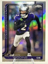 2025 Topps Chrome Football Silver Refractor NATE WIGGINS #28 Baltimore Ravens