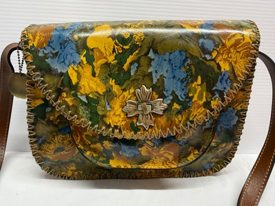 #ad Patricia Nash Beaumont Leather Flap Crossbody Bag PURSE WILDFLOWER FLORAL NWTS $64.35