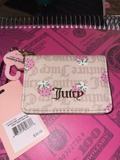 Juicy Couture Slim Beige Strawberry Print Card Holder NWT