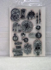 HAMPTON ART 7 GYPSIES RUBBER CLING STAMP SET ‘TIME’ PREOWNED