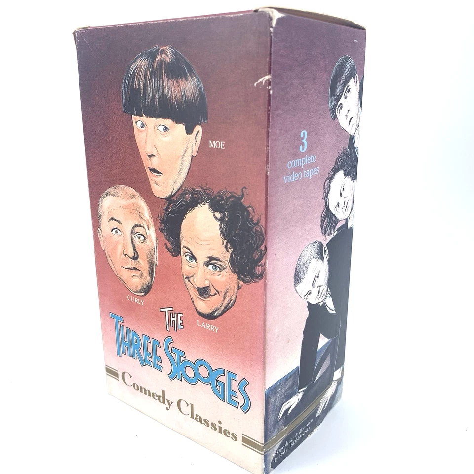 Vtg The Three Stooges “Comedy Classics” – 3-Tape VHS Box Set (1989 Amvest Video) - Image 2 of 4