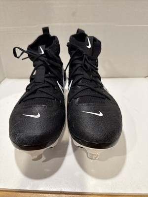 Nike Alpha Huarache NXT White Metal Baseball Cleats Black 