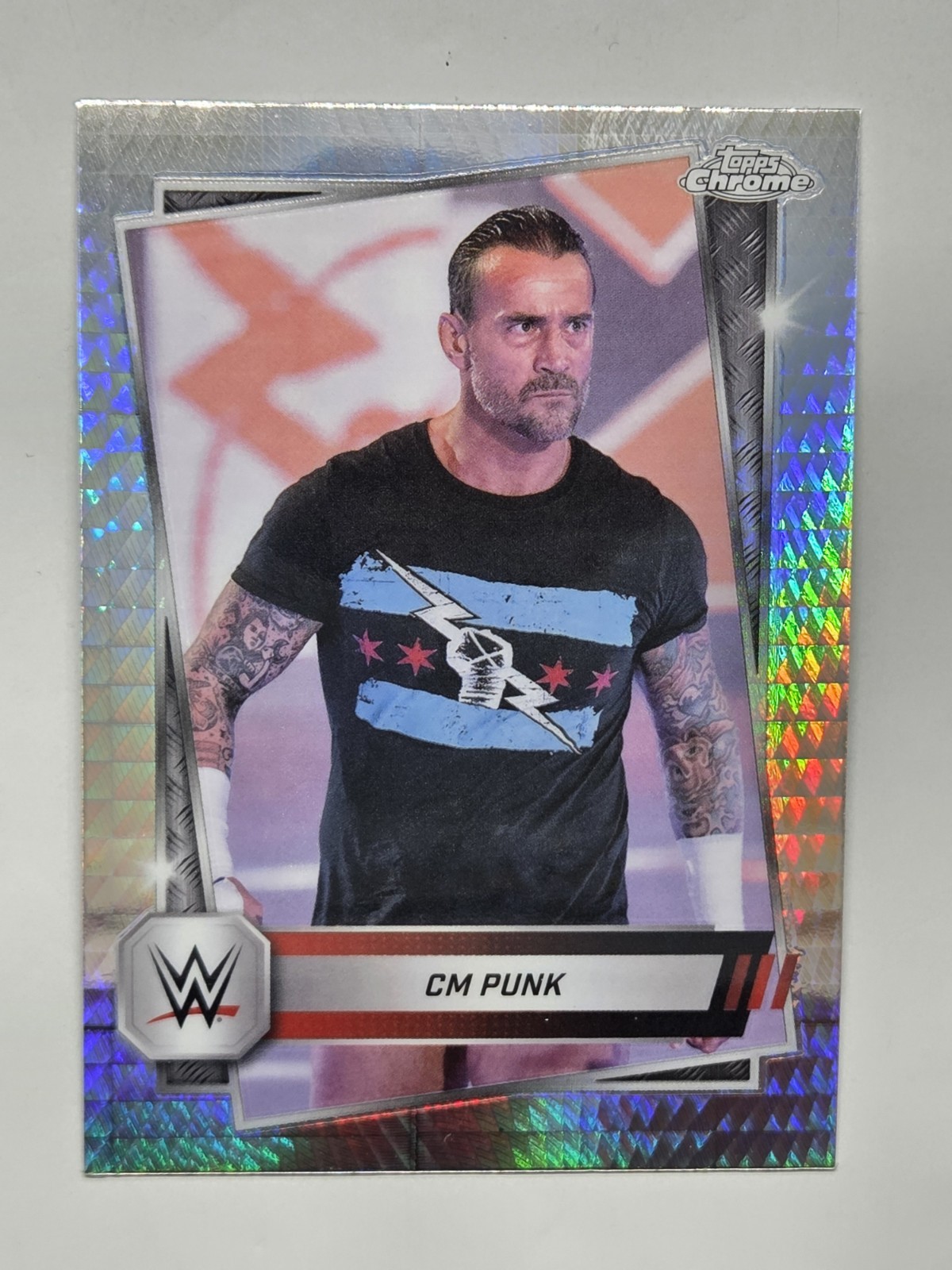 2025 WWE Topps Chrome #98 CM PUNK Prism Refractor