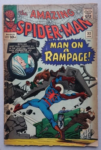 Amazing Spider-Man comic #32 Jan 1966 Spiderman Ditko 2nd Curt Connors GD/VG