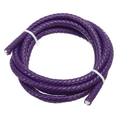 6mm rundes geflochtenes Lederband zum Basteln,Dunkelviolett (1,1 Yards)