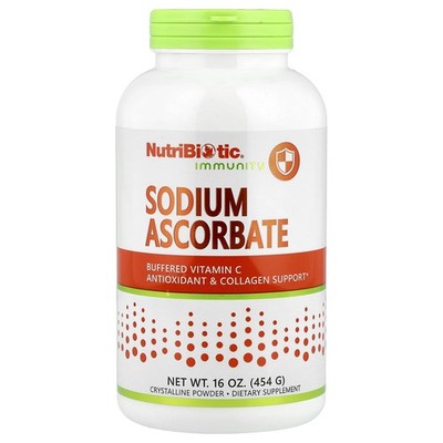 NutriBiotic Sodium Ascorbate Crystalline Powder 16 oz 454 g Egg-Free,