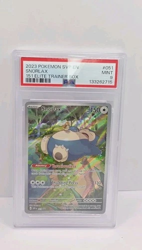 Pokemon Snorlax #051 SVP Black Star Promo 151 ETB Holo Card PSA 9 Mint