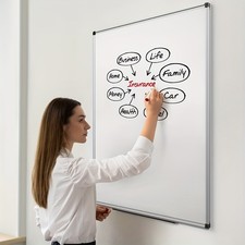 24 x 18Inch Magnetic Dry Erase Whiteboard Wall-Mounted 6 Magnets for School Home