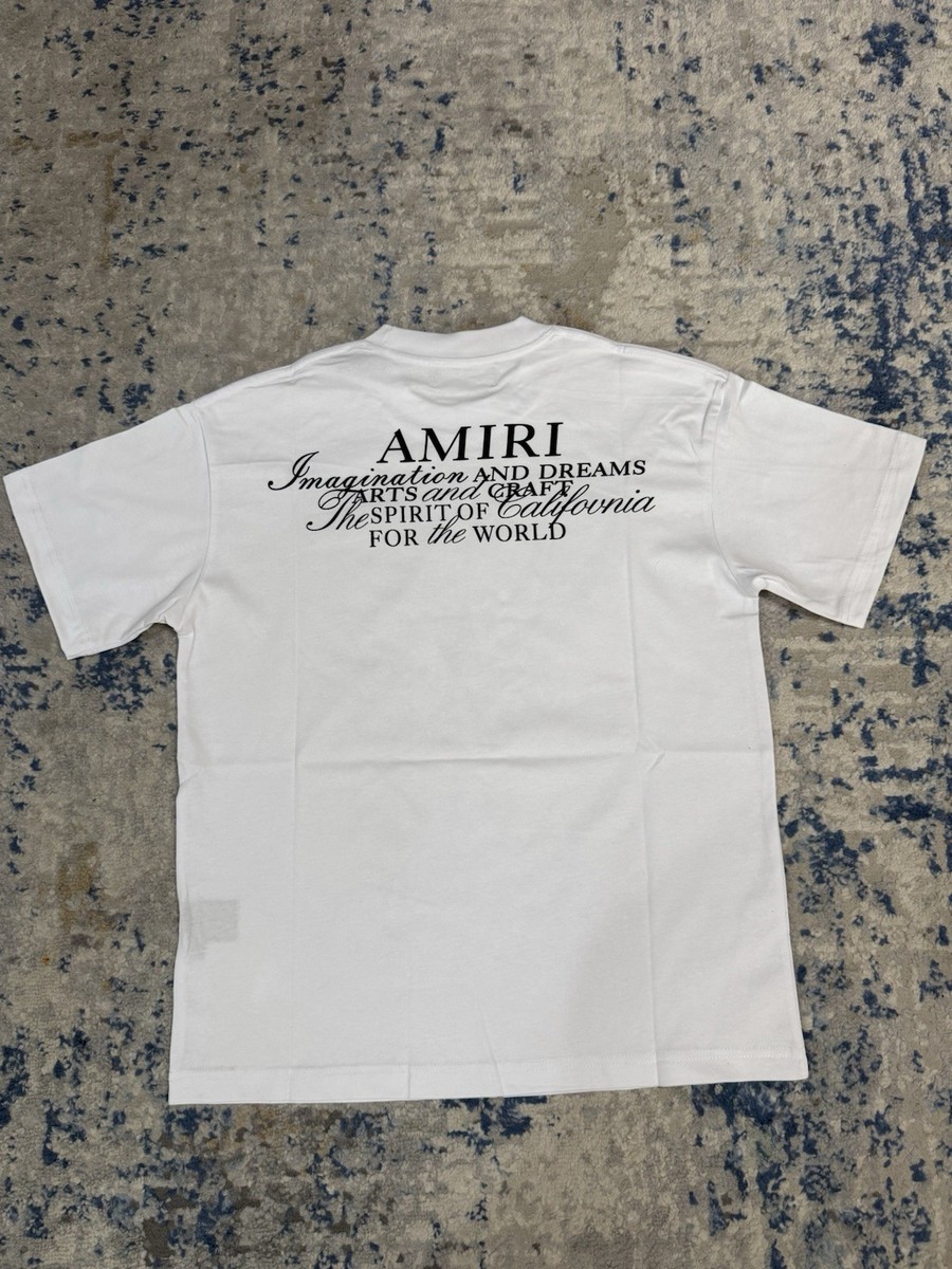 Amiri Spirit Logo Cotton Crewneck T-shirt ( S ) / White | eBay