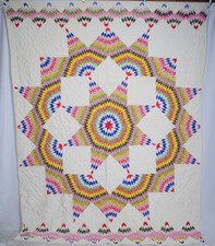 STAR OF BETHLEHEM QUILT, 1950s, HAND STITCHED