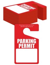 Parking Permit Hang Tags, 50 Pack Poly Plastic Placards Temporary Parking Passes