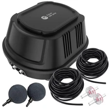 All-in-One Koi Pond Aerator for Outdoor Ponds up to 1800 Gallons, 2-Outlet Po...