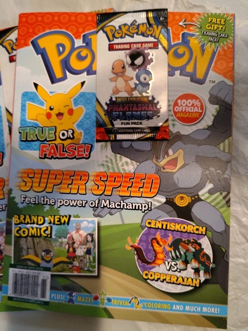 2 Pokemon Magazine With trading Cards 2026 - Phantasmal Flames Fun