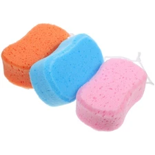 3 Pcs PU Thicken Bathing Sponge Shower Ball Massaging Body Scrubber