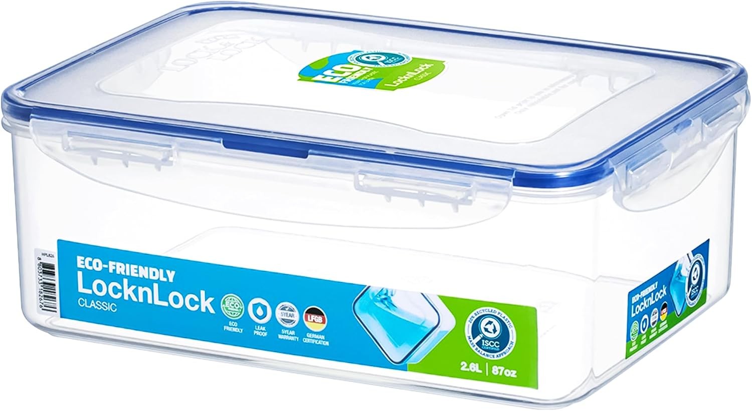 LocknLock Classic Rectangular 2.6L Airtight Food Storage Container with Lid