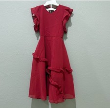 Joyfolie Mia Joy Deep Red Imogen Ruffle Maxi Dress Size 2