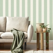 Image of Textured Stripe Pink Green Wallpaper Fine Decor Washable Stripes Paste The Paper