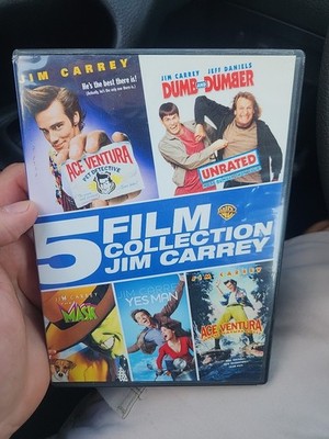 Jim Carrey 5 Film Collection DVD Ace Ventura 1 2 Dumb & Dumber The Mask Yes Man