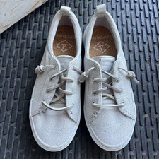 Sperry Pier Wave Gray Canvas Slip On Shoes Women's STS88462