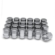 M14x1.5 Lug Nuts for Select GM and CDJR, Solid 1.56" Standard CHROME 24 PACK