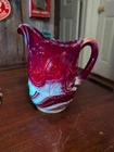 Vintage Imperial Glass Red Ruby White Milk Slag Windmill Pitcher 6 1/2" Tall