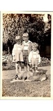 1930s Children in Dirndl & Lederhosen Photograph - German Heritage Family Scene