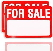 For Sale Sign Decals 2 Pack, 12x8 Inch Premium Self-Adhesive Color: Red-2 Pack