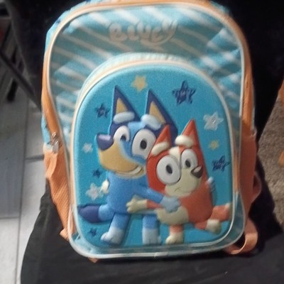 Bluey Small Kids Backpack Bluey & Bingo Striped Zip Adjustable Straps Pockets