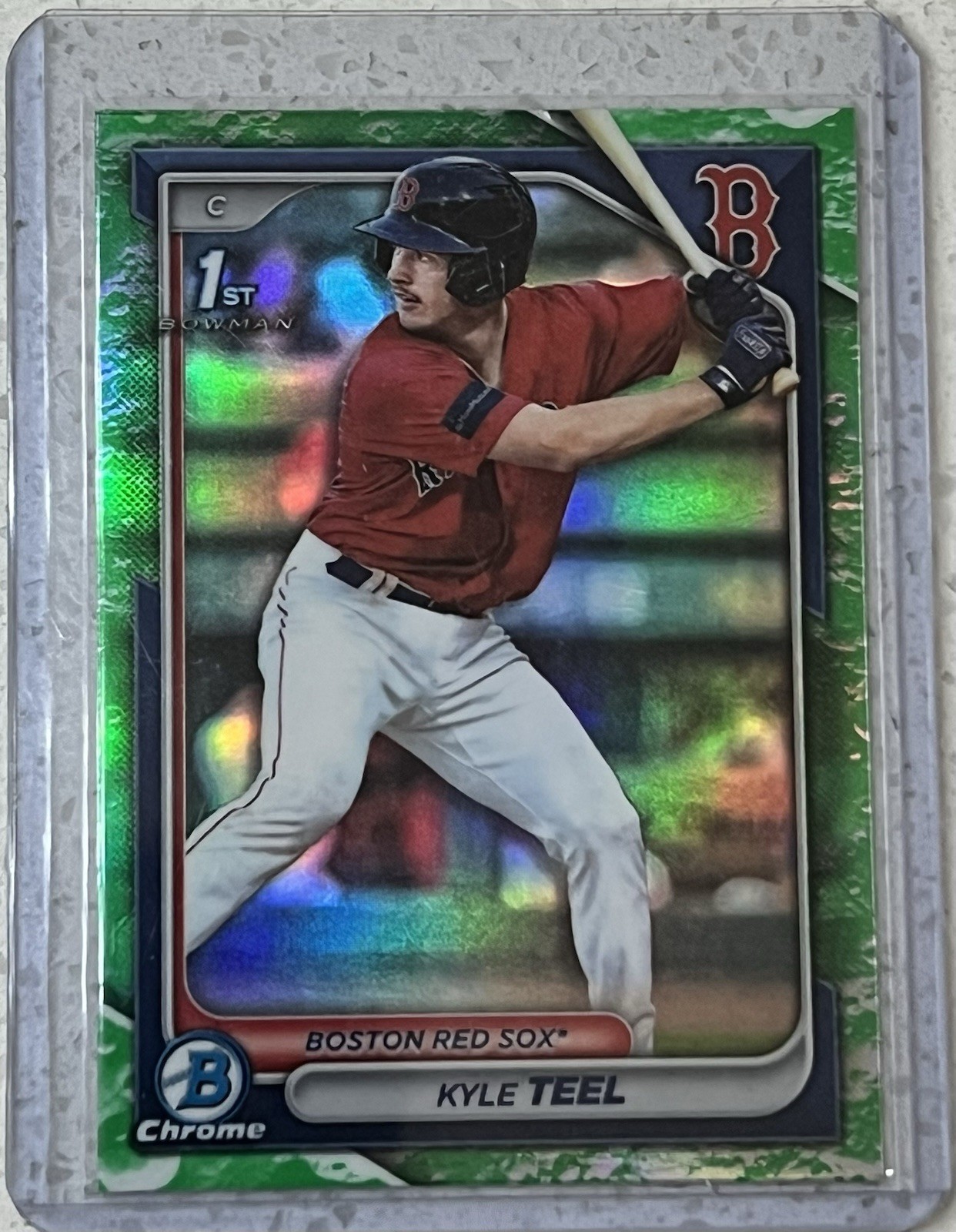 2024 Bowman Chrome Green Refractor Kyle Teel #BCP-48 /99 1st Bowman Red Sox