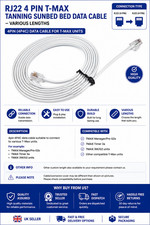 RJ22 4 PIN TMAX T-MAX TANNING Sonnenbank Datenkabel - Verschiedene L&auml;ngen