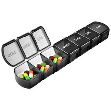 Medicine dispenser for 1 week with large compartments black — Default Title
