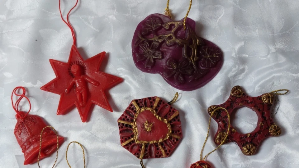 Christbaumschmuck Christbaumbehang 10 Wachsmodeln - aus Nachlass - Bild 3 von 3