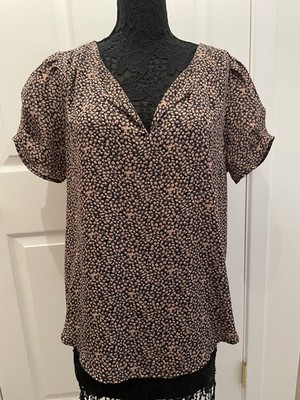 Daniel Rainn Top Chic Tiny Black Floral Print XL