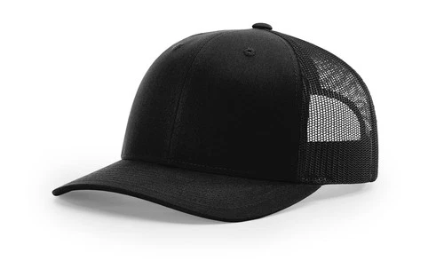 Richardson 115 Unisex Low Pro Comfortable Trucker Stylish Cap BLACK - product listing photo