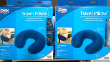 Carex Memory-Foam Travel Pillow for Neck Support WASHABLE COVER 2-PACK